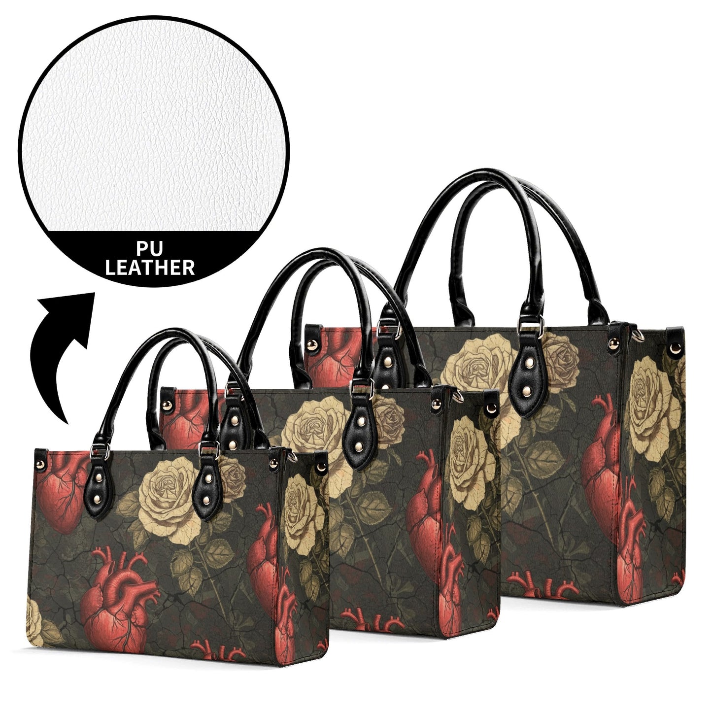 Anatomical Hearts and Roses Handbag
