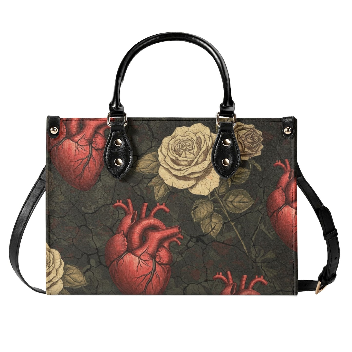 Anatomical Hearts and Roses Handbag