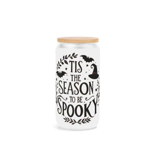 Tis The Season To Be Spooky Frosted Glass Tumbler with Lid