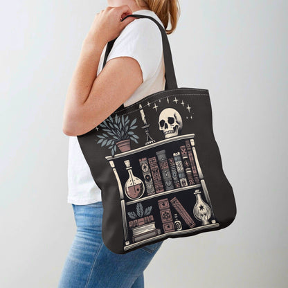 Witchy Bookshelf Tote Bag