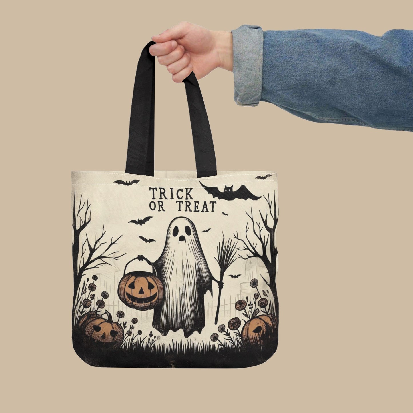 Trick or Treat Ghost Tote Bag