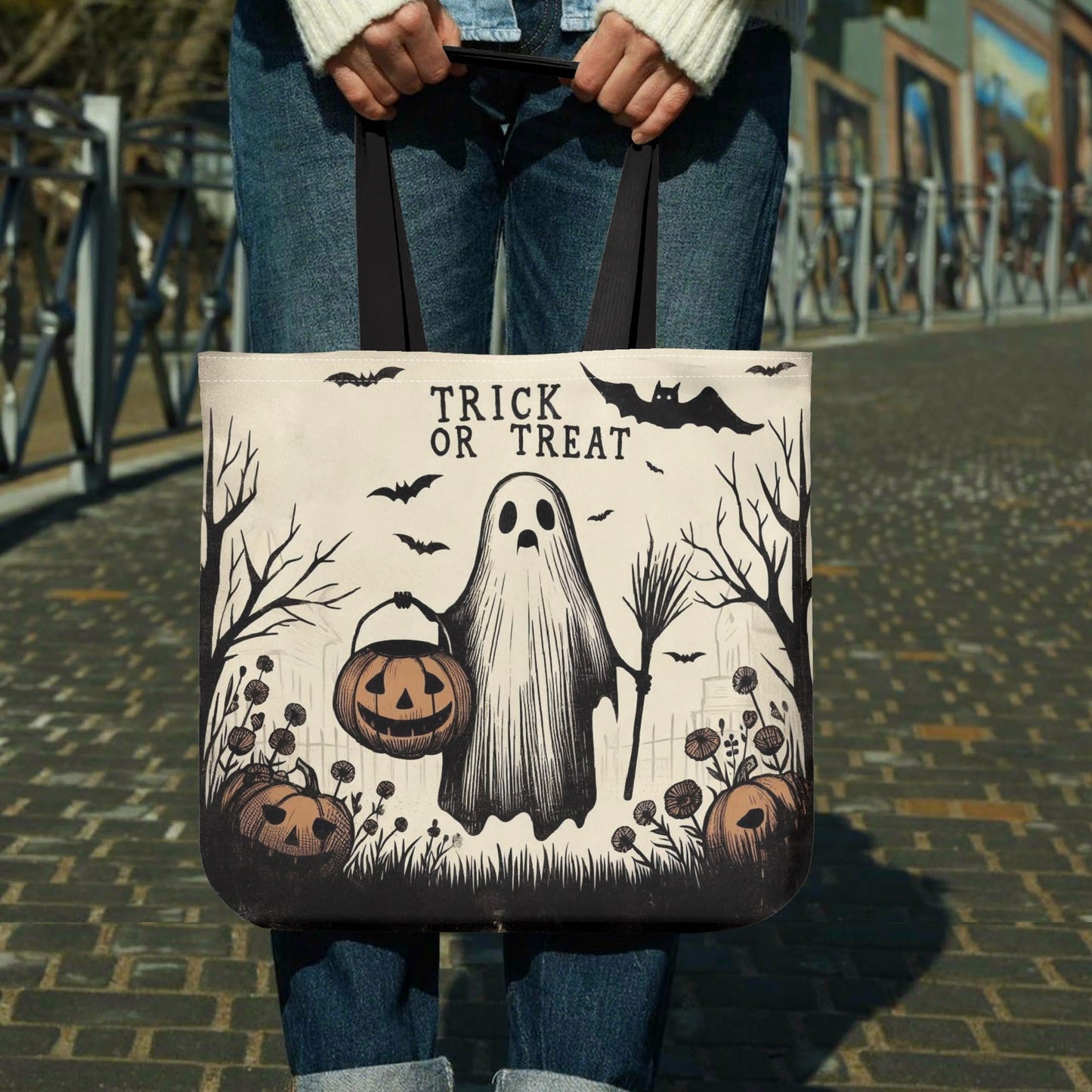 Trick or Treat Ghost Tote Bag