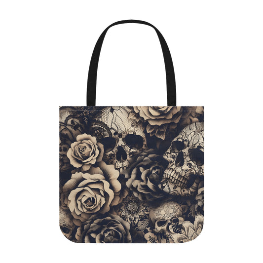 Lace Skulls and Roses Tote Bag