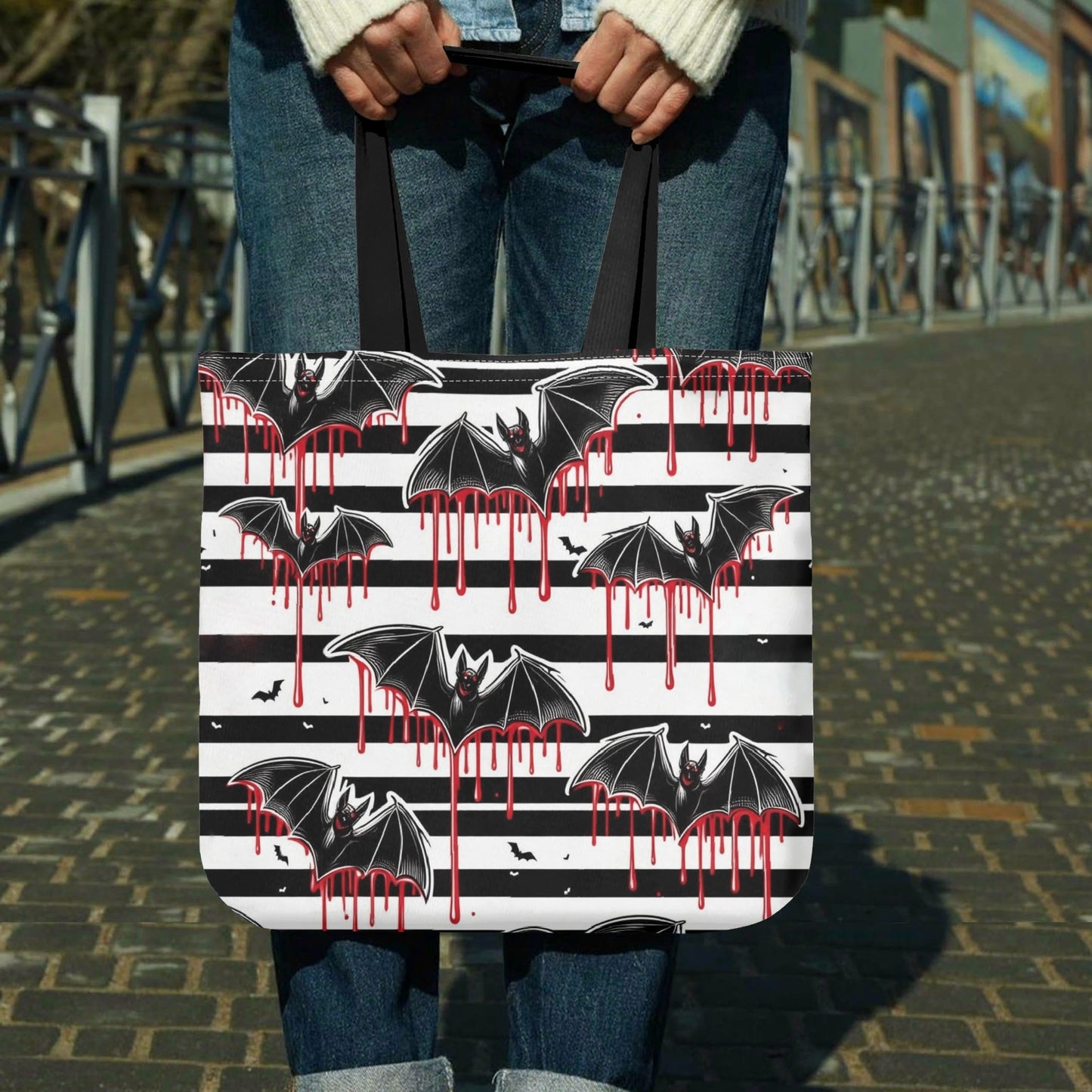 Dripping Bats and Stripes Tote Bag