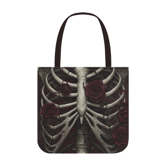 Skeleton Torso with Roses Tote Bag