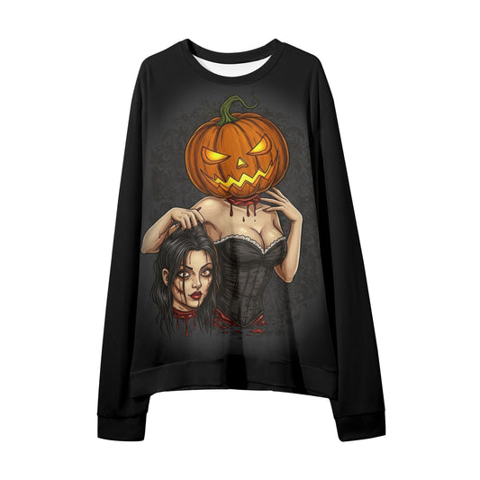 Pumpkin Head Pinup Girl Sweater