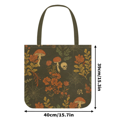 Skulls Flowers and Mushrooms Tote Bag