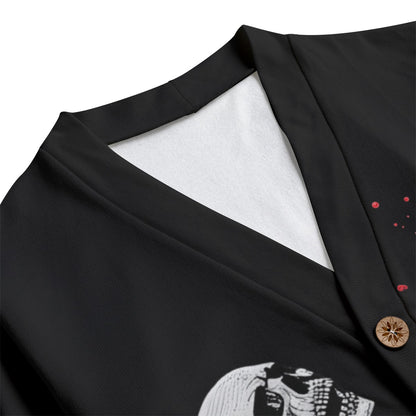 Spooky Skeleton V-neck Button Up Cardigan
