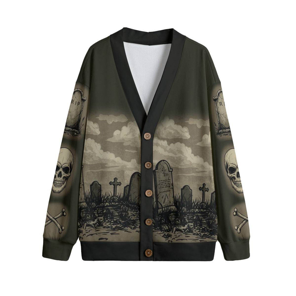 Graveyard V-neck Button Up Cardigan