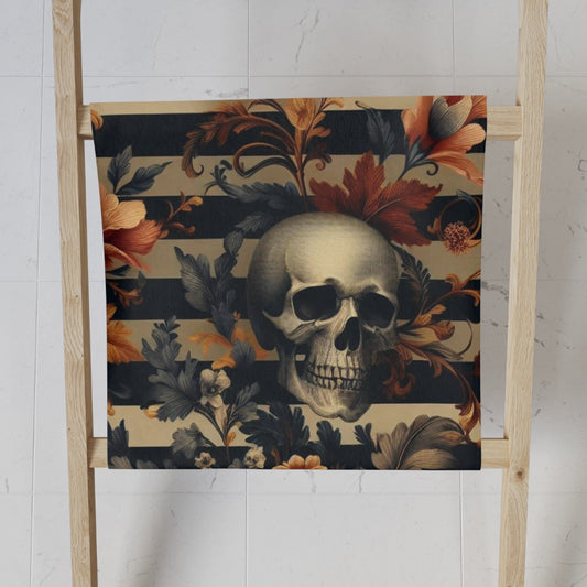 Stripes and Florals With Skull Hand Towel