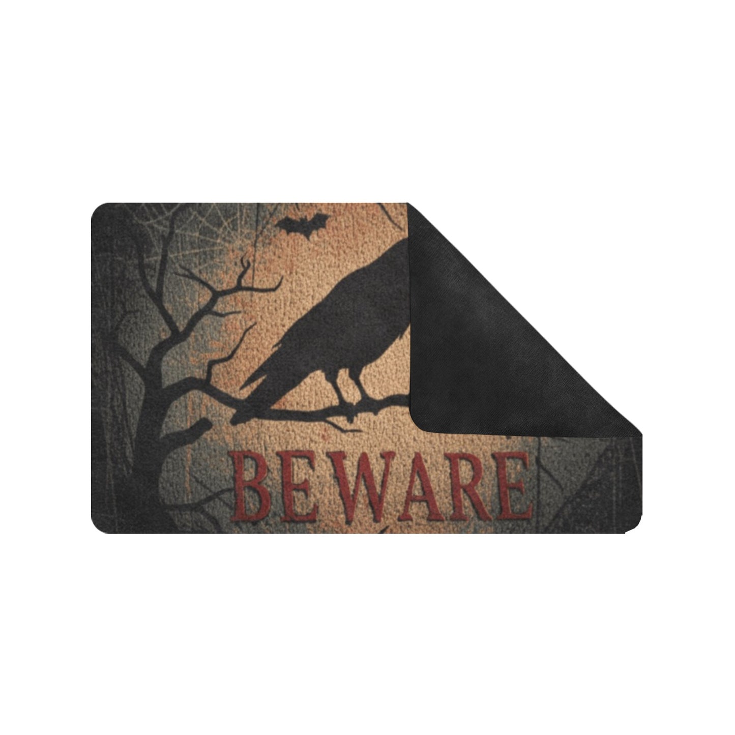 Beware Doormat with Raven
