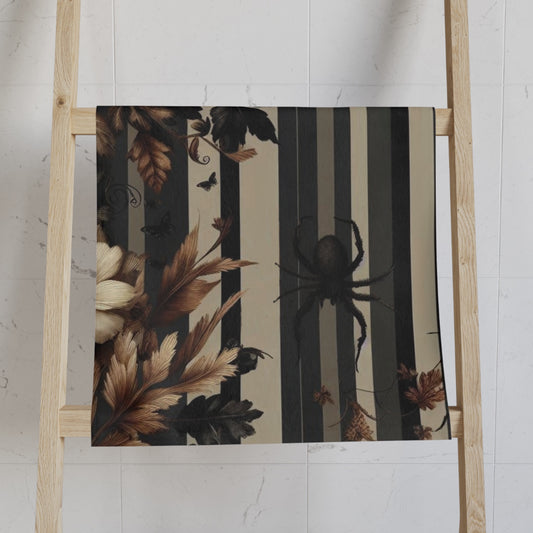 Florals Stripes and Spiders Hand Towel