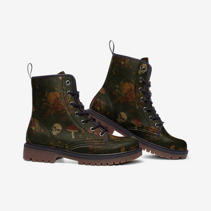 Skulls and Mushrooms Combat Boots