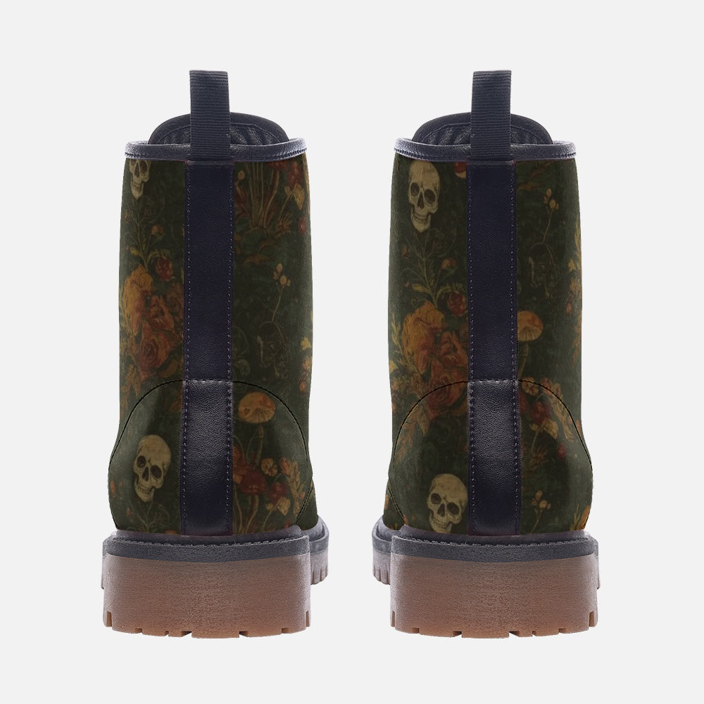 Skulls and Mushrooms Combat Boots