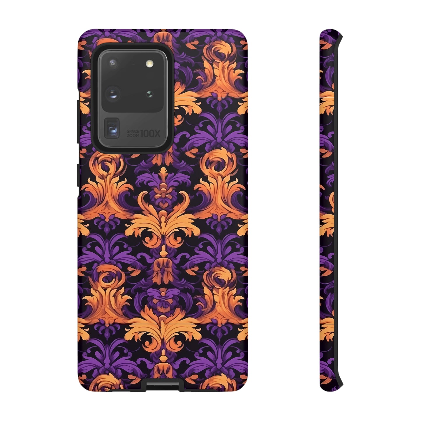 Purple and Orange Damask Tough Case for iPhone Samsung Google Phone