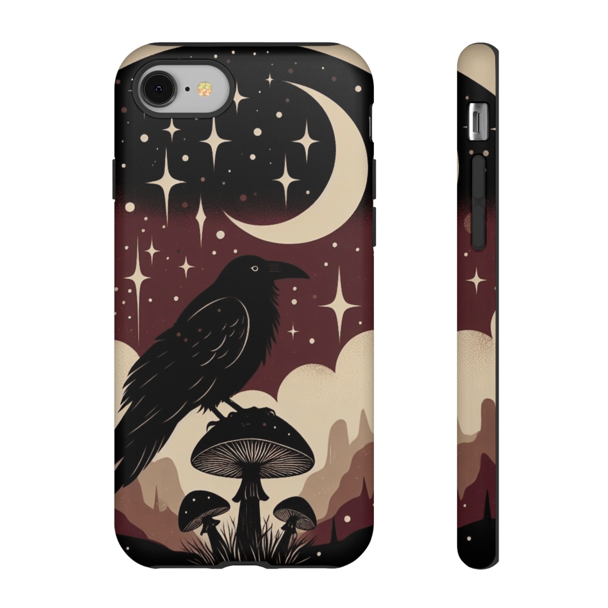 Raven On Mushroom Tough Phone Case For iPhone Samsung GooglePhone CaseVTZdesignsiPhone 8MatteAccessoriescottage corecottagecore