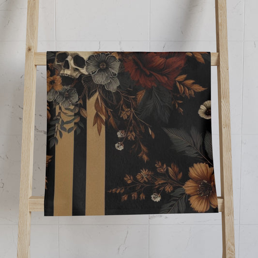 Autumn Florals and Skulls Hand Towel