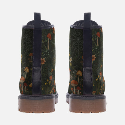 Mushrooms and Spiderwebs Combat Boots