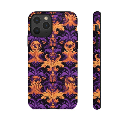 Purple and Orange Damask Tough Case for iPhone Samsung Google Phone