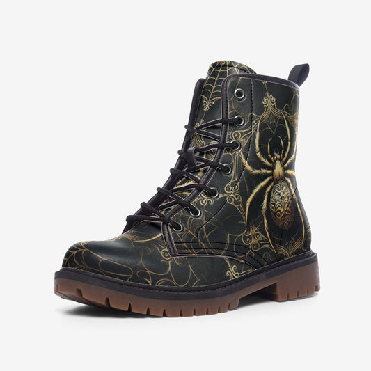 Ornate Spiders and Webs Combat Boots