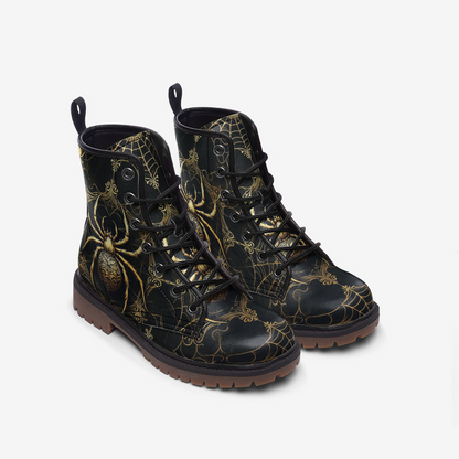 Ornate Spiders and Webs Combat Boots