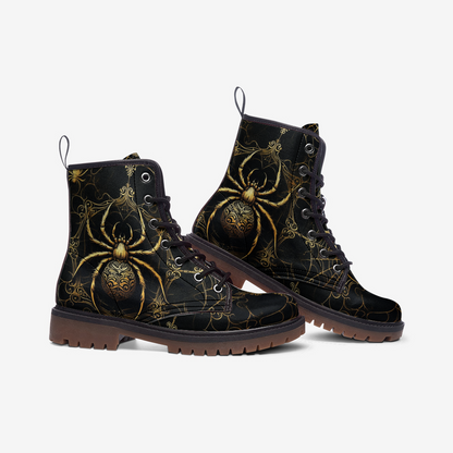 Ornate Spiders and Webs Combat Boots