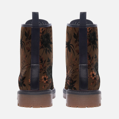 Autumn Florals and Spiders Combat Boots