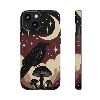 Raven On Mushroom Tough Phone Case For iPhone Samsung GooglePhone CaseVTZdesignsiPhone 13 MiniMatteAccessoriescottage corecottagecore