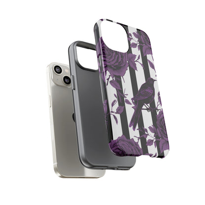 Striped Crows and Roses Tough Cases for iPhone Samsung Google PhonesPhone CaseVTZdesignsiPhone 8 PlusGlossyAccessoriescrowsGlossy