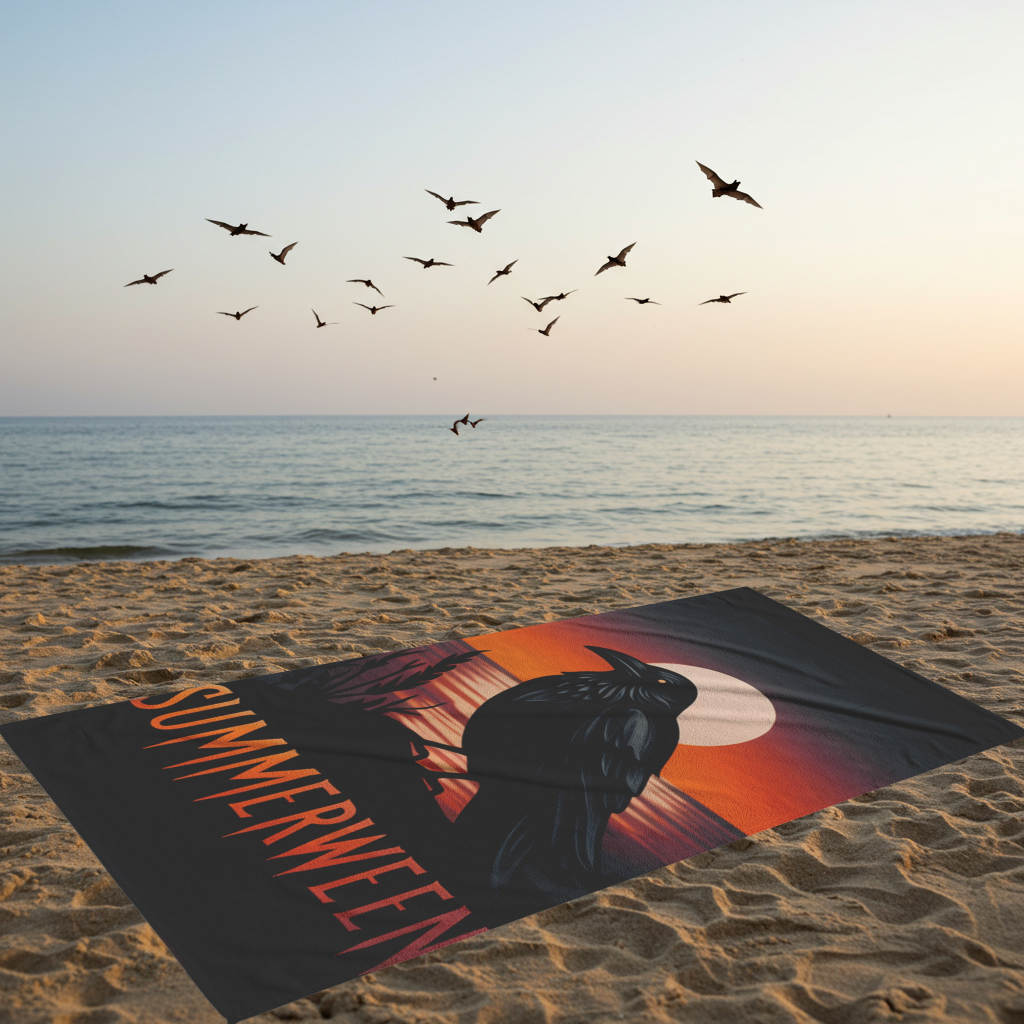 Summerween Raven Beach Towel