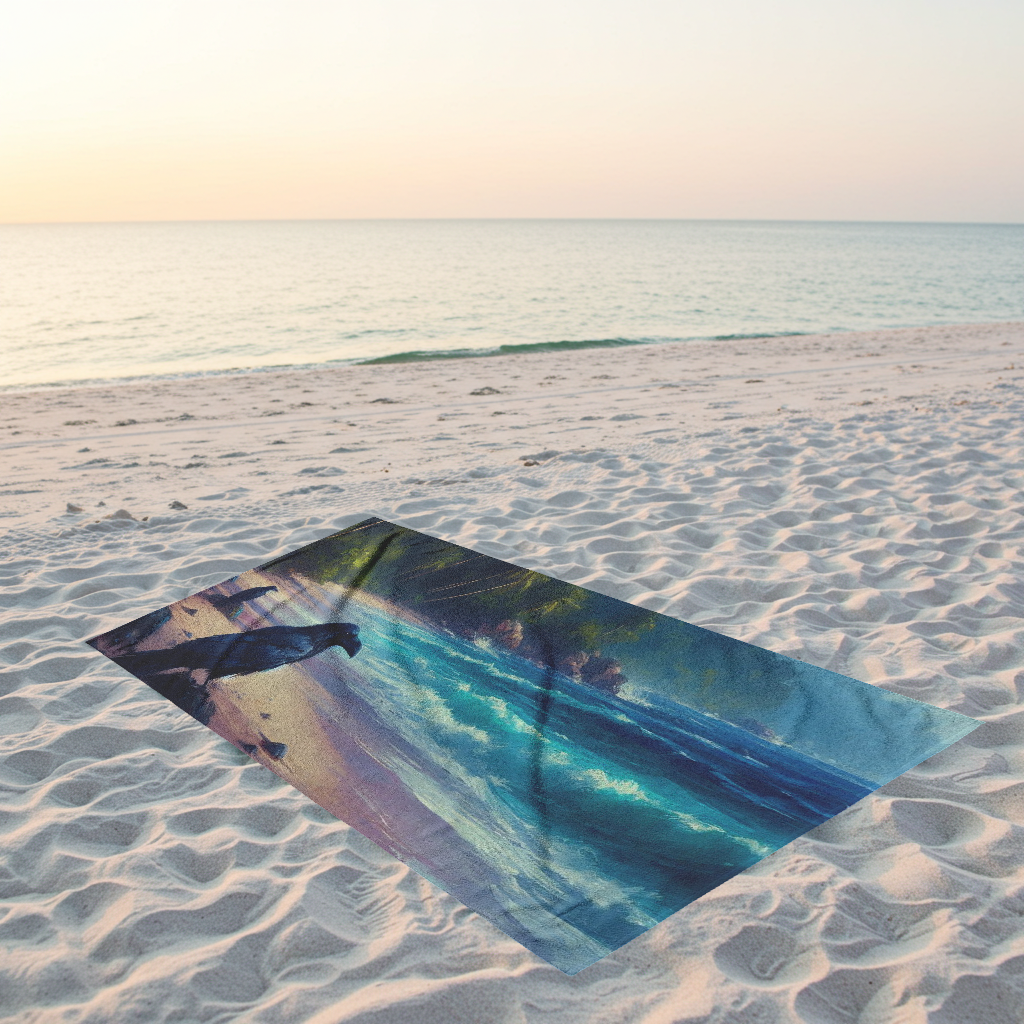 Ravens On Tropical Beach Towel