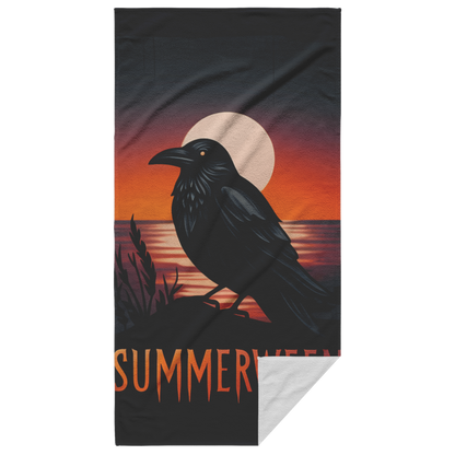 Summerween_Raven_Beach_Towel_Main_Fold_Horizontal_Mockup.png