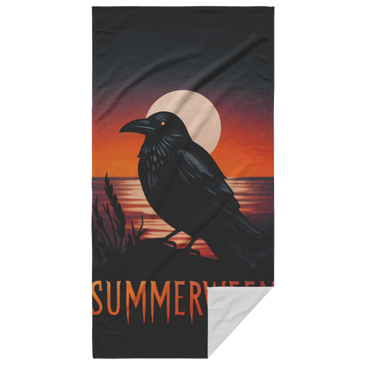 Summerween_Raven_Beach_Towel_Main_Fold_Horizontal_Mockup.png