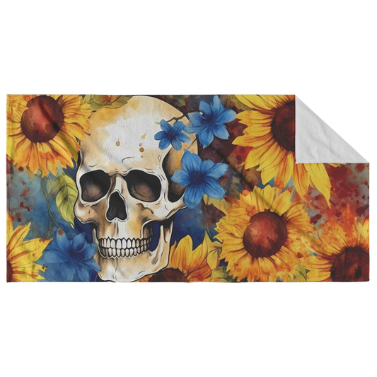 Sunflower_Skull_Beach_Towel_Main_Fold_Horizontal_Mockup.png