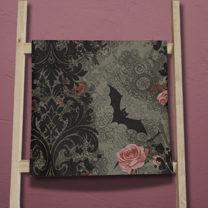 Damask Roses and Bats Hand Towel