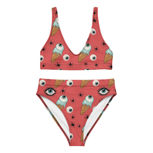 summerween bikini coral with spiders and ice cream cones with eyeballs 