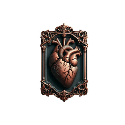 Anatomical Heart In Frame Wood SignVTZdesignsWhite16x16Inch