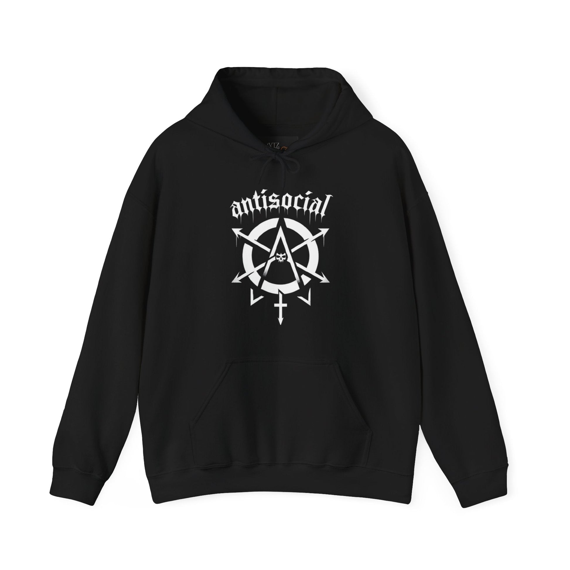 Antisocial HoodieHoodieVTZdesignsBlackSanti socialclothingdark