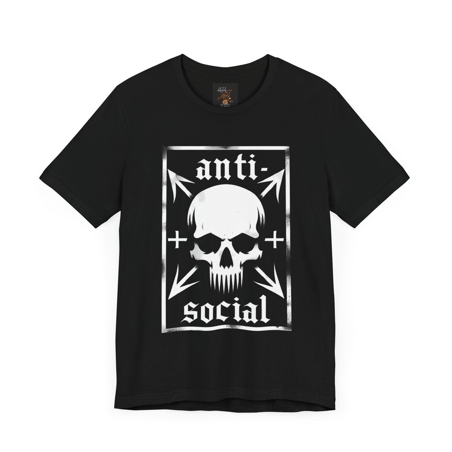 Antisocial Skull Tee ShirtT - ShirtVTZdesignsBlackXSanti socialclothesclothing