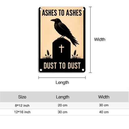 Ashes To Ashes Dust To Dust SignVTZdesignsWhite12x16inchaluminumArt & Wall Decorgothic wall decor