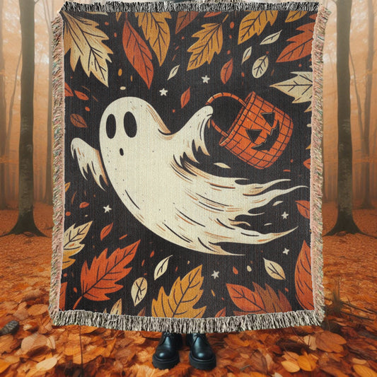 Autumn Ghost Woven Blanket Tapestry ThrowBlanketsVTZdesigns52x37 inchPhotoautumnblanketBlankets