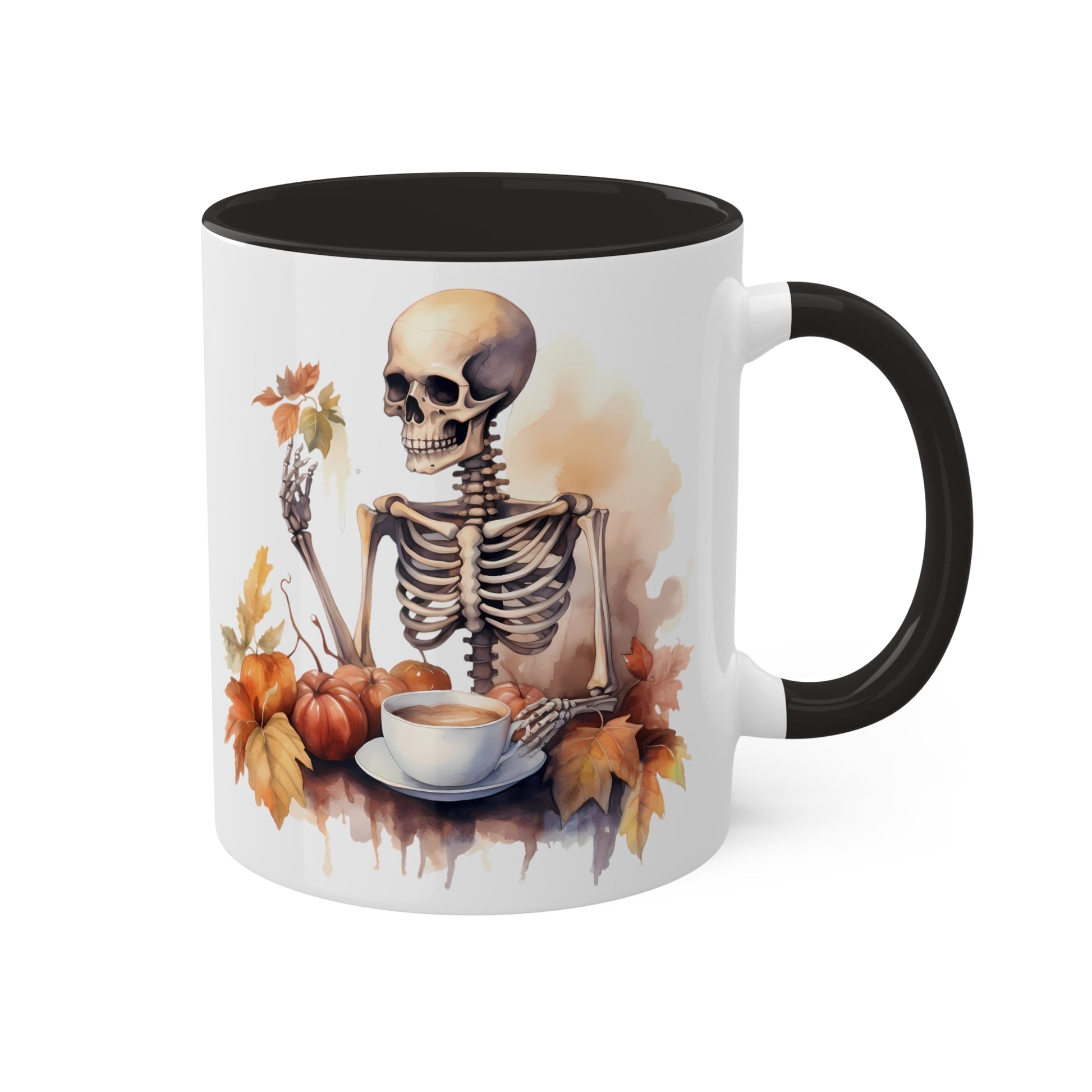 Autumn Skeleton Colorful Mug 11ozMugVTZdesigns11ozBlack11 ozaccent mugblack