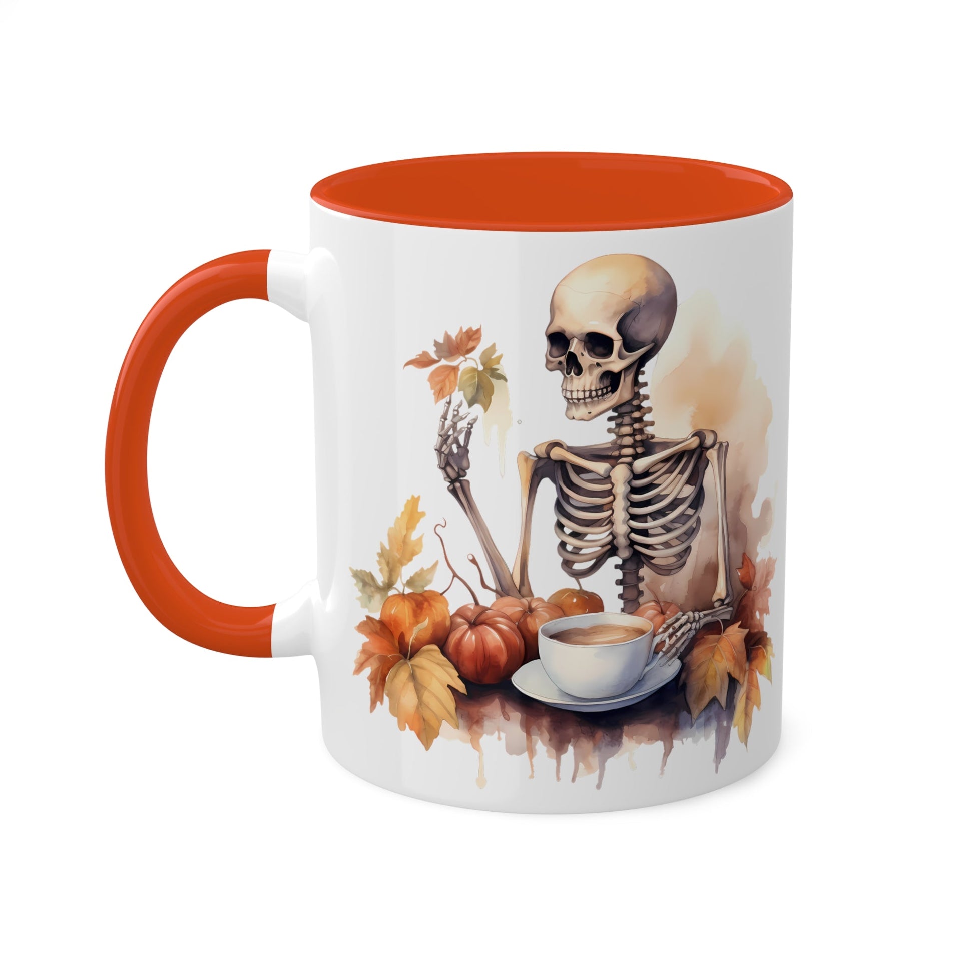 Autumn Skeleton Colorful Mug 11ozMugVTZdesigns11ozOrange11 ozaccent mugblack