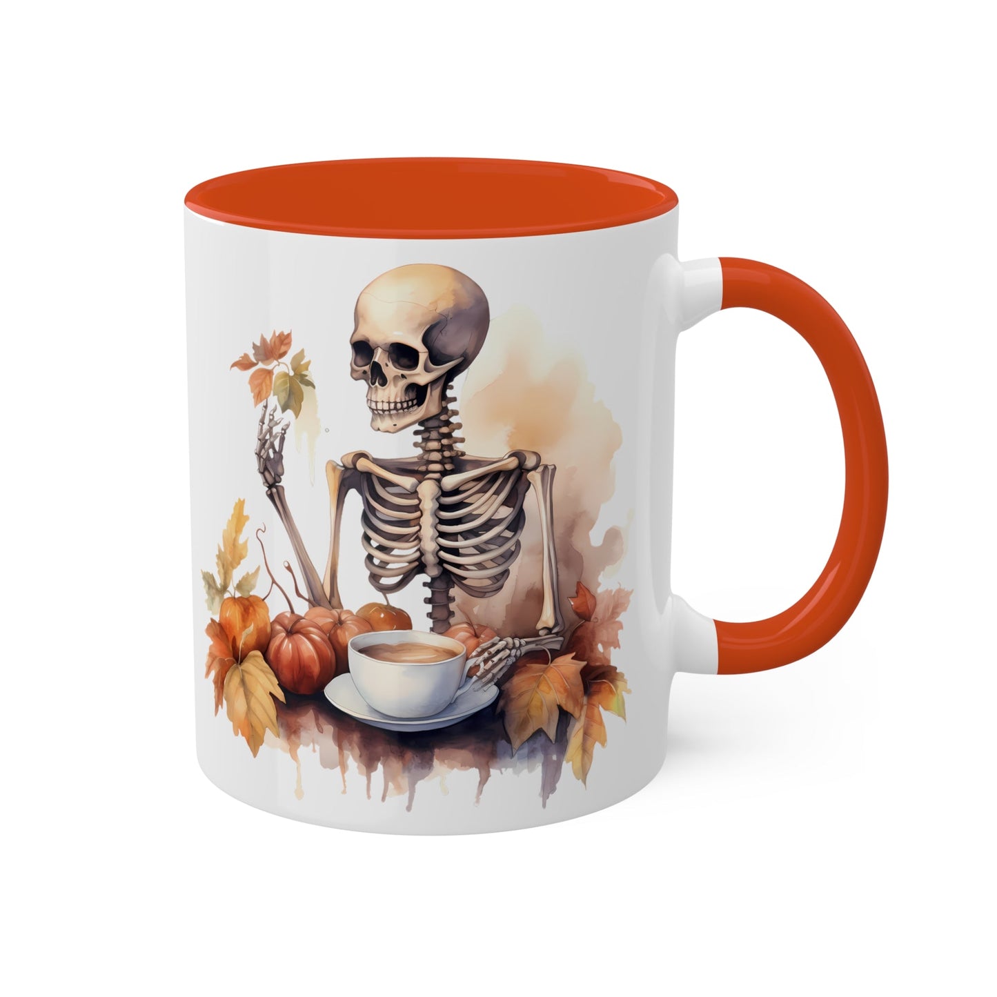 Autumn Skeleton Colorful Mug 11ozMugVTZdesigns11ozOrange11 ozaccent mugblack