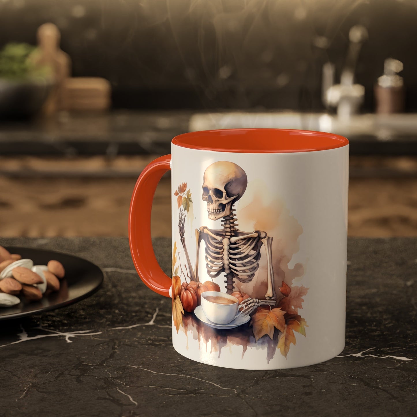 Autumn Skeleton Colorful Mug 11ozMugVTZdesigns11ozOrange11 ozaccent mugblack