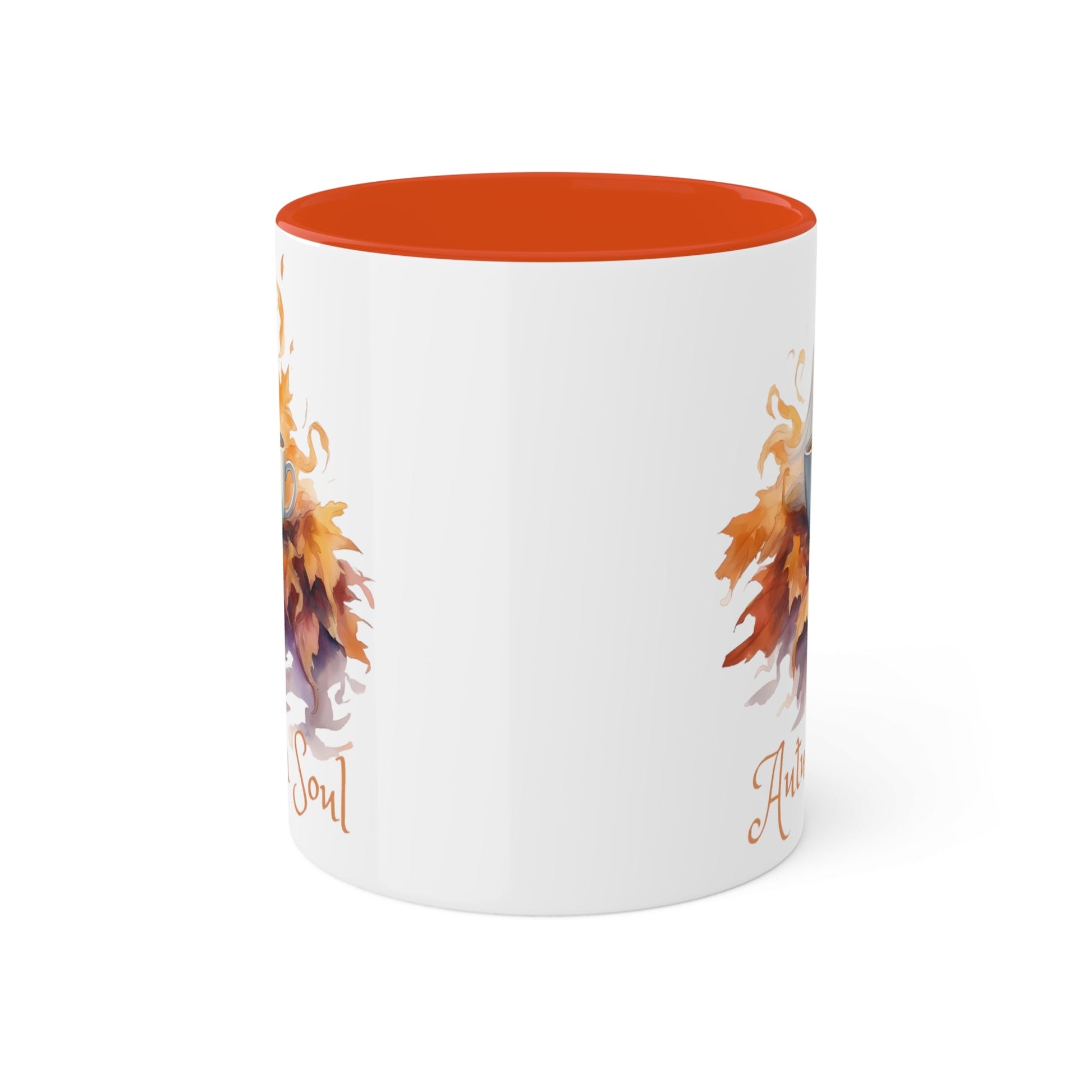 Autumn Soul Cute Ghost in Pile of Leaves Colorful Mug 11ozMugVTZdesigns11ozBlack11 ozaccent mugautumn