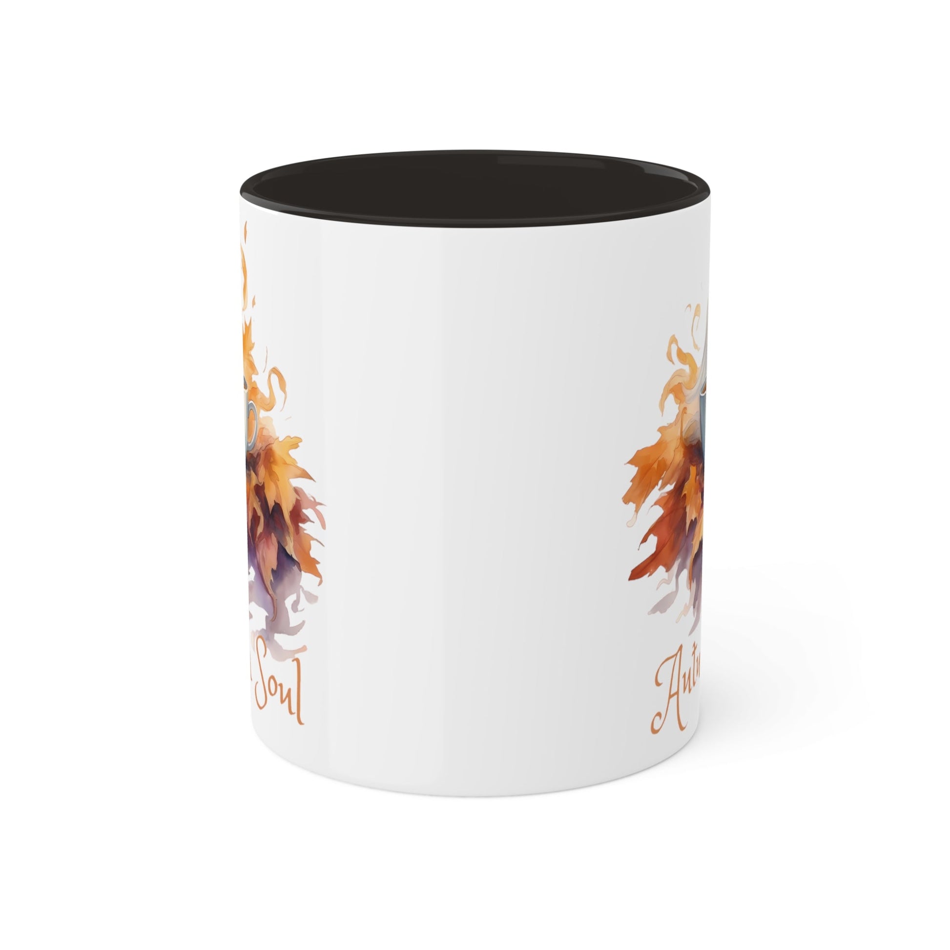 Autumn Soul Cute Ghost in Pile of Leaves Colorful Mug 11ozMugVTZdesigns11ozBlack11 ozaccent mugautumn