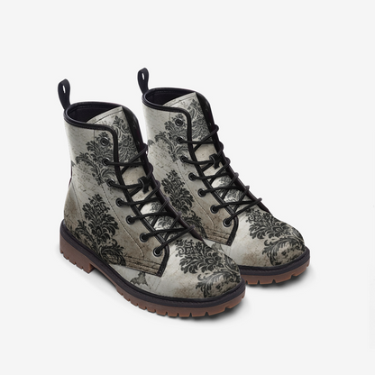 Vintage Gothic Damask and Bats Combat Boots