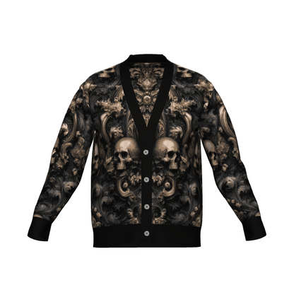 Baroque Skulls Button Down Knit CardiganSweatshirtVTZdesignsXSbaroquecardiganclothes