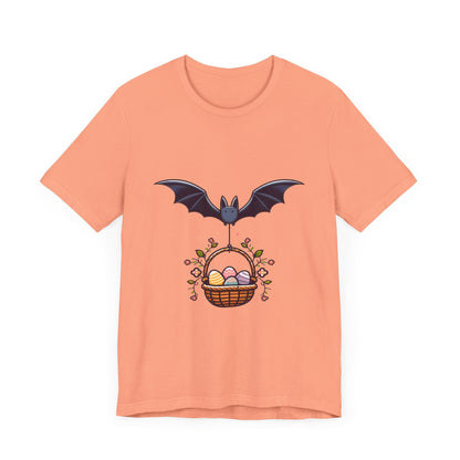 Bat With Easter Basket Short Sleeve Tee ShirtT - ShirtVTZdesignsSunsetXSbatsCottonCrew neck